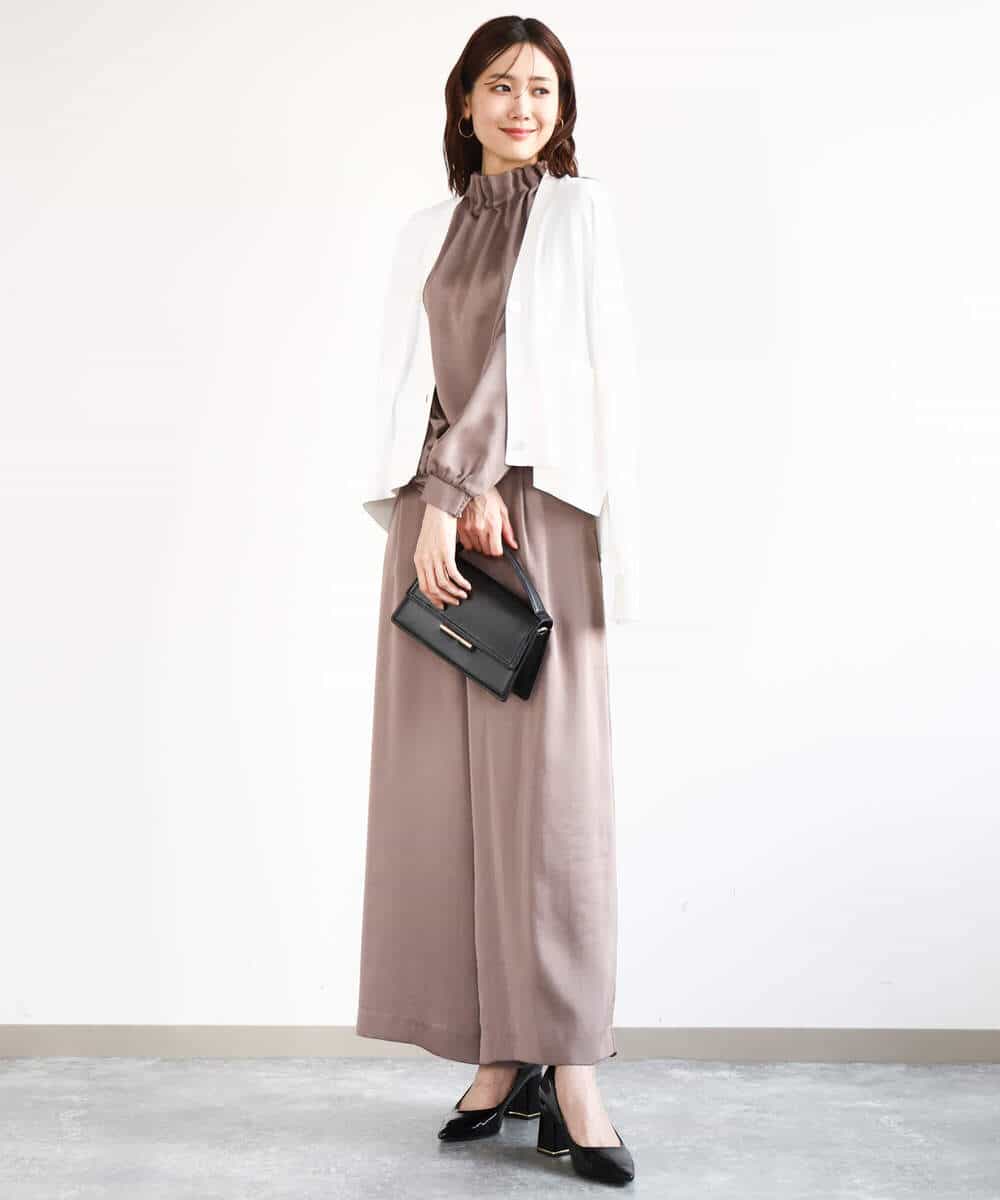 FOSGA30140 MK MICHEL KLEIN(MK ミッシェルクラン) Vネックサイドスリットニットカーディガン/UVカット/接触冷感/洗える ネイビー