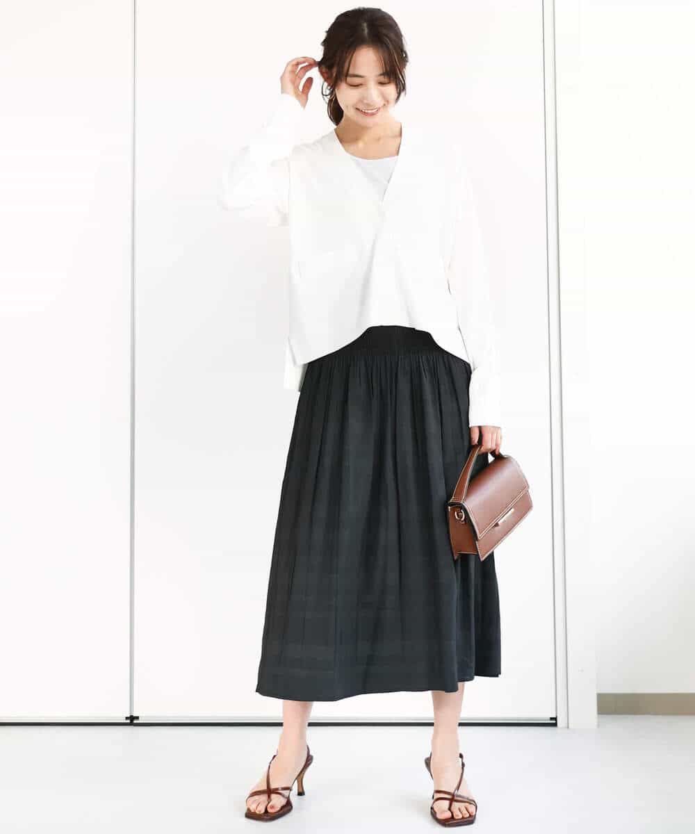 FOSGA30140 MK MICHEL KLEIN(MK ミッシェルクラン) Vネックサイドスリットニットカーディガン/UVカット/接触冷感/洗える ネイビー