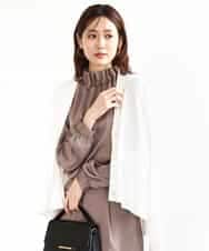 FOSGA30140 MK MICHEL KLEIN(MK ミッシェルクラン) Vネックサイドスリットニットカーディガン/UVカット/接触冷感/洗える ホワイト