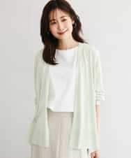 FOSGD50140 MK MICHEL KLEIN(MK ミッシェルクラン) [接触冷感/洗える]ミドル丈着流しカーディガン ミント