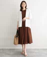 FOSGD50140 MK MICHEL KLEIN(MK ミッシェルクラン) [接触冷感/洗える]ミドル丈着流しカーディガン ミント