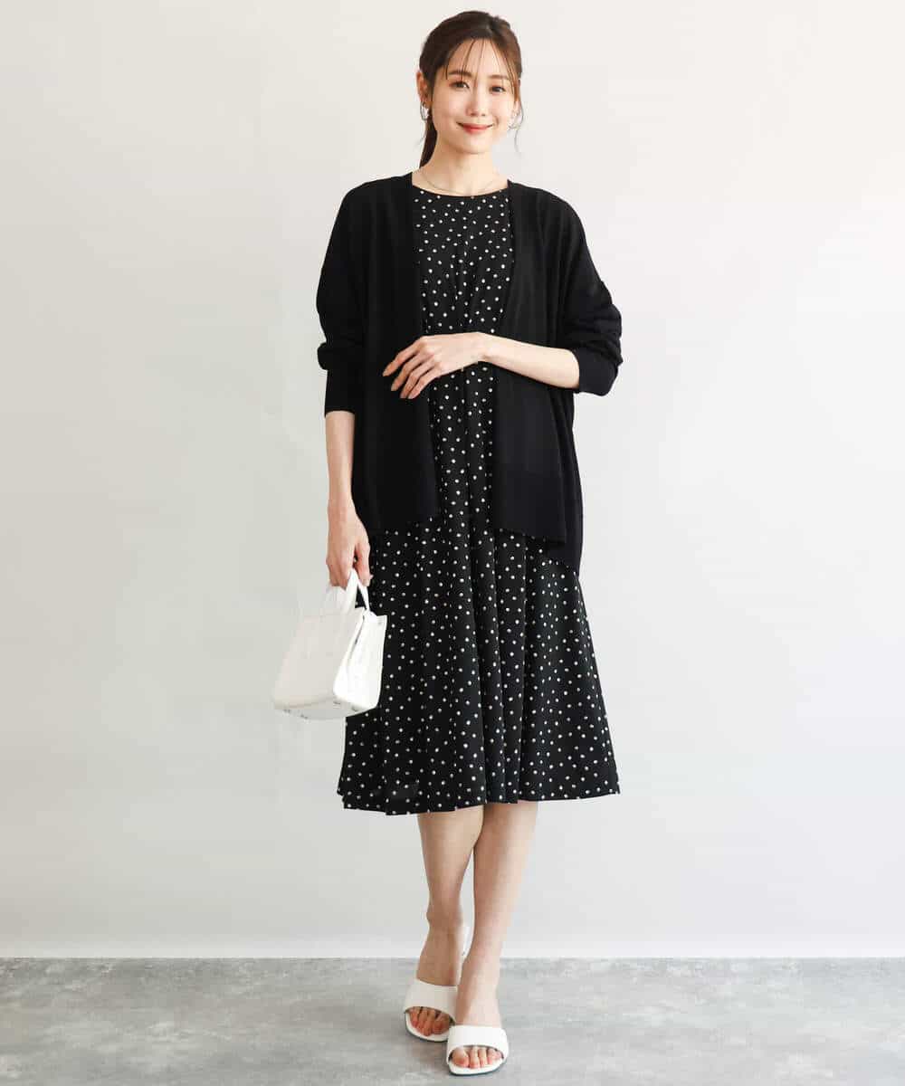 FOSGD50140 MK MICHEL KLEIN(MK ミッシェルクラン) [接触冷感/洗える]ミドル丈着流しカーディガン ミント