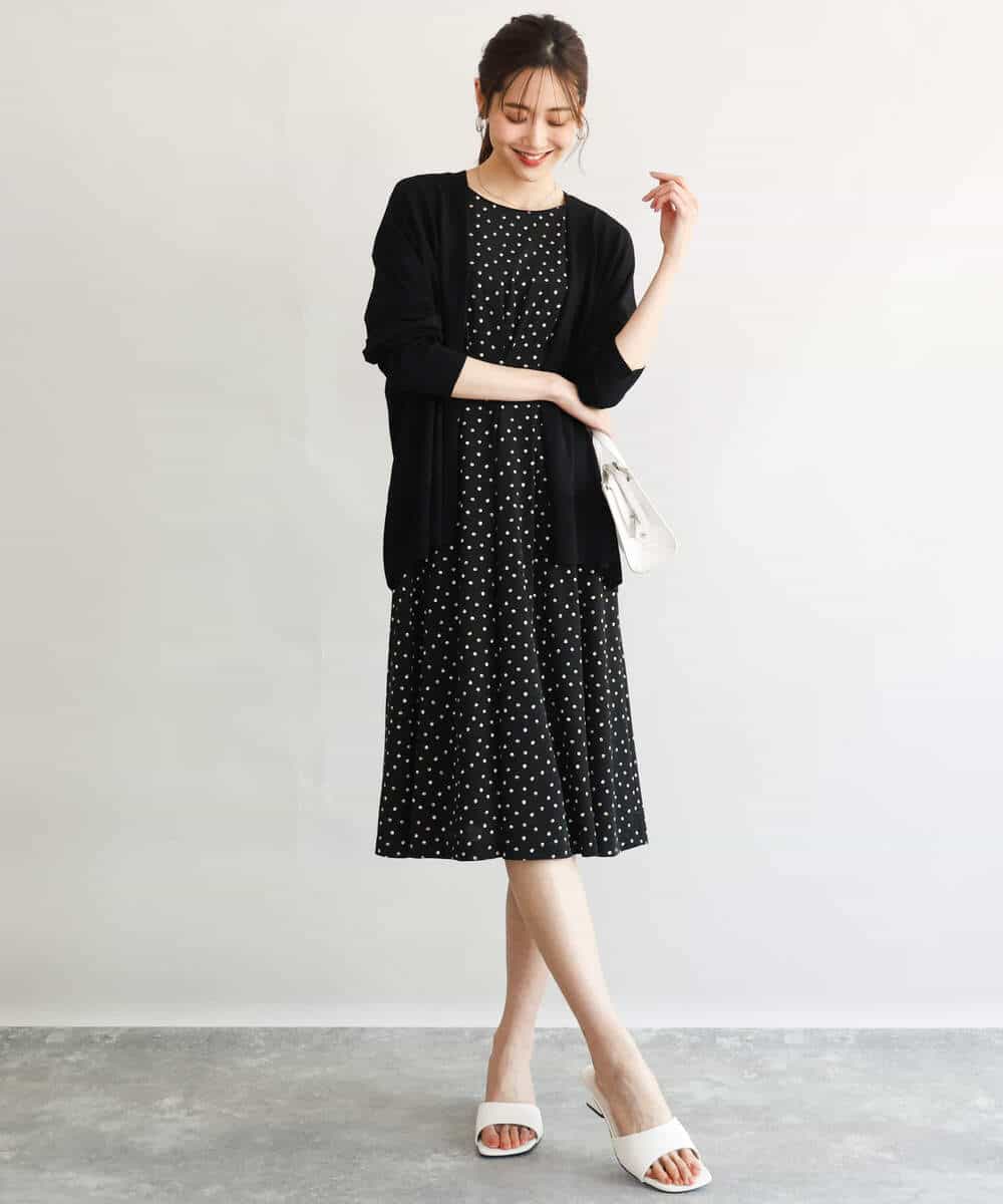 FOSGD50140 MK MICHEL KLEIN(MK ミッシェルクラン) [接触冷感/洗える]ミドル丈着流しカーディガン ミント