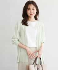 FOSGD50140 MK MICHEL KLEIN(MK ミッシェルクラン) [接触冷感/洗える]ミドル丈着流しカーディガン ミント