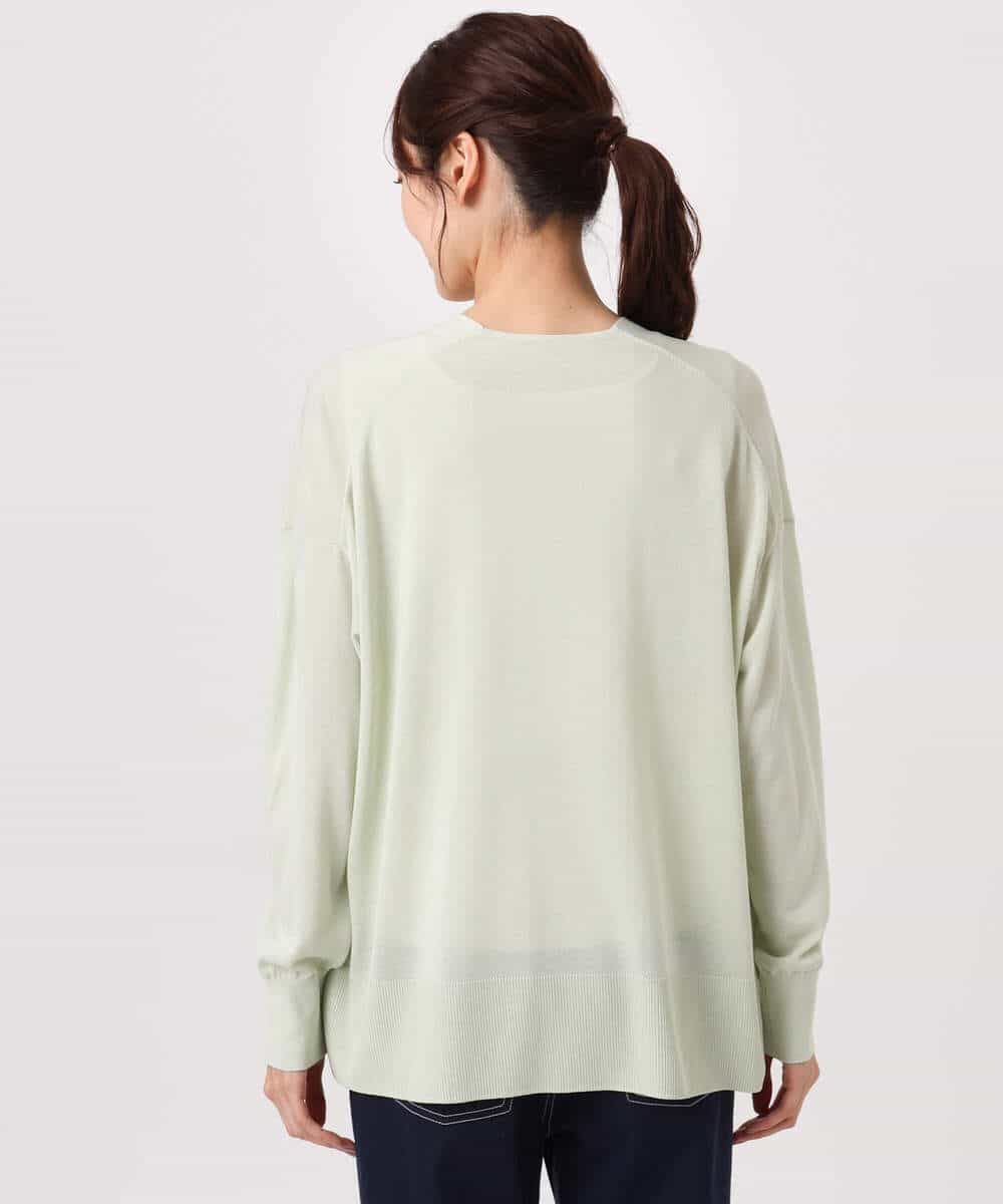 FOSGD50140 MK MICHEL KLEIN(MK ミッシェルクラン) [接触冷感/洗える]ミドル丈着流しカーディガン ミント