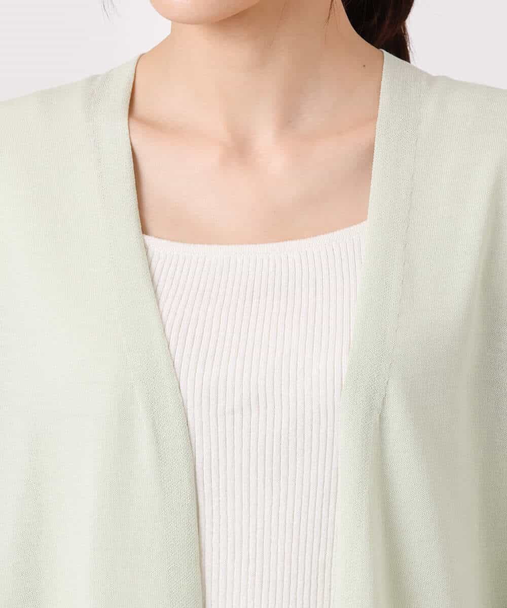 FOSGD50140 MK MICHEL KLEIN(MK ミッシェルクラン) [接触冷感/洗える]ミドル丈着流しカーディガン ミント