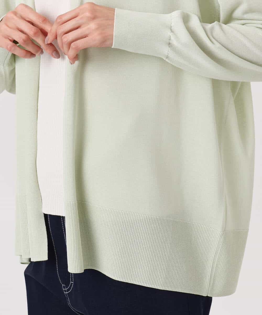 FOSGD50140 MK MICHEL KLEIN(MK ミッシェルクラン) [接触冷感/洗える]ミドル丈着流しカーディガン ミント