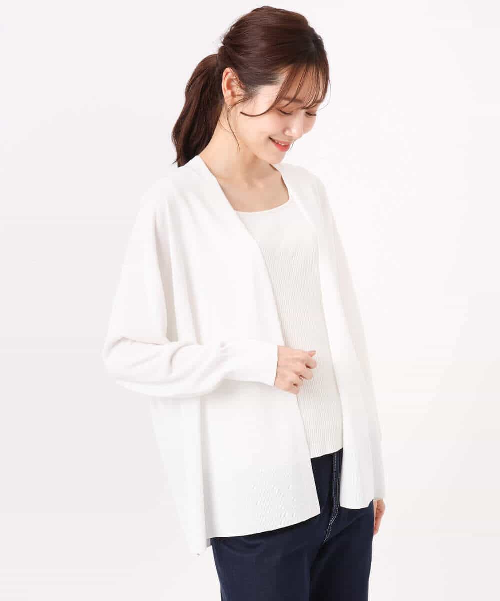 FOSGD50140 MK MICHEL KLEIN(MK ミッシェルクラン) [接触冷感/洗える]ミドル丈着流しカーディガン ミント