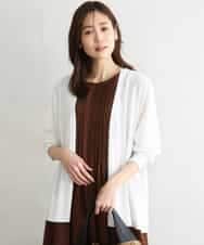 FOSGD50140 MK MICHEL KLEIN(MK ミッシェルクラン) [接触冷感/洗える]ミドル丈着流しカーディガン ホワイト