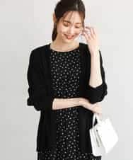 FOSGD50140 MK MICHEL KLEIN(MK ミッシェルクラン) [接触冷感/洗える]ミドル丈着流しカーディガン ブラック