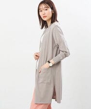 FOSGS02130 MK MICHEL KLEIN(MK ミッシェルクラン) 着流しロングニットカーディガン/洗える モカグレー
