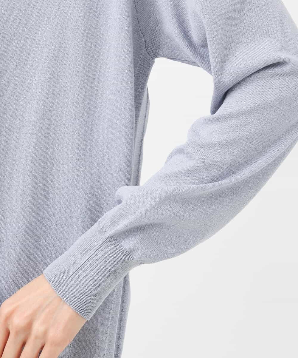 FOSGS02130 MK MICHEL KLEIN(MK ミッシェルクラン) 着流しロングニットカーディガン/洗える ブルーグレー