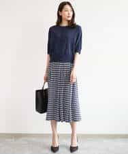 FOSHD60130 MK MICHEL KLEIN(MK ミッシェルクラン) [UVカット/接触冷感/洗える]5分袖ニットカーディガン レモンイエロー
