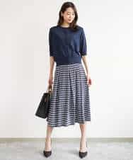 FOSHD60130 MK MICHEL KLEIN(MK ミッシェルクラン) [UVカット/接触冷感/洗える]5分袖ニットカーディガン レモンイエロー