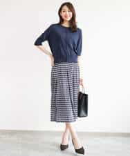 FOSHD60130 MK MICHEL KLEIN(MK ミッシェルクラン) [UVカット/接触冷感/洗える]5分袖ニットカーディガン レモンイエロー