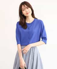 FOSHD60130 MK MICHEL KLEIN(MK ミッシェルクラン) [UVカット/接触冷感/洗える]5分袖ニットカーディガン レモンイエロー