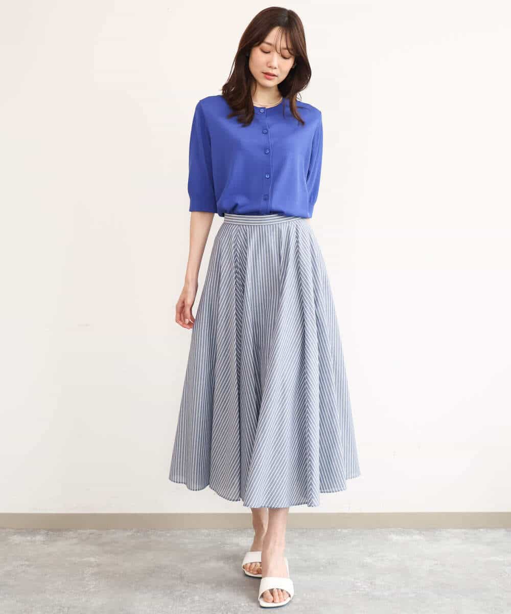 FOSHD60130 MK MICHEL KLEIN(MK ミッシェルクラン) [UVカット/接触冷感/洗える]5分袖ニットカーディガン レモンイエロー