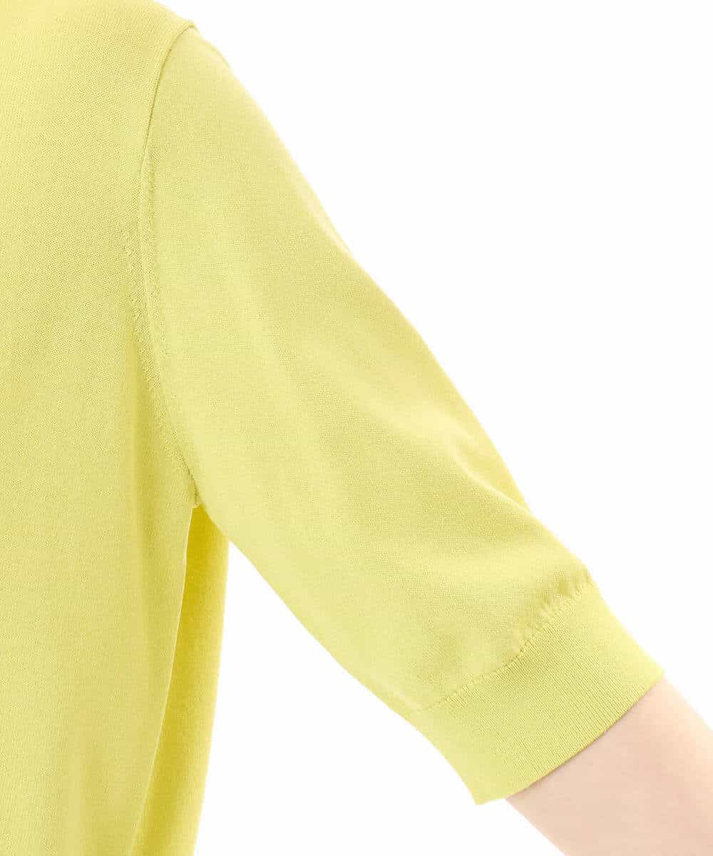 FOSHD60130 MK MICHEL KLEIN(MK ミッシェルクラン) [UVカット/接触冷感/洗える]5分袖ニットカーディガン レモンイエロー