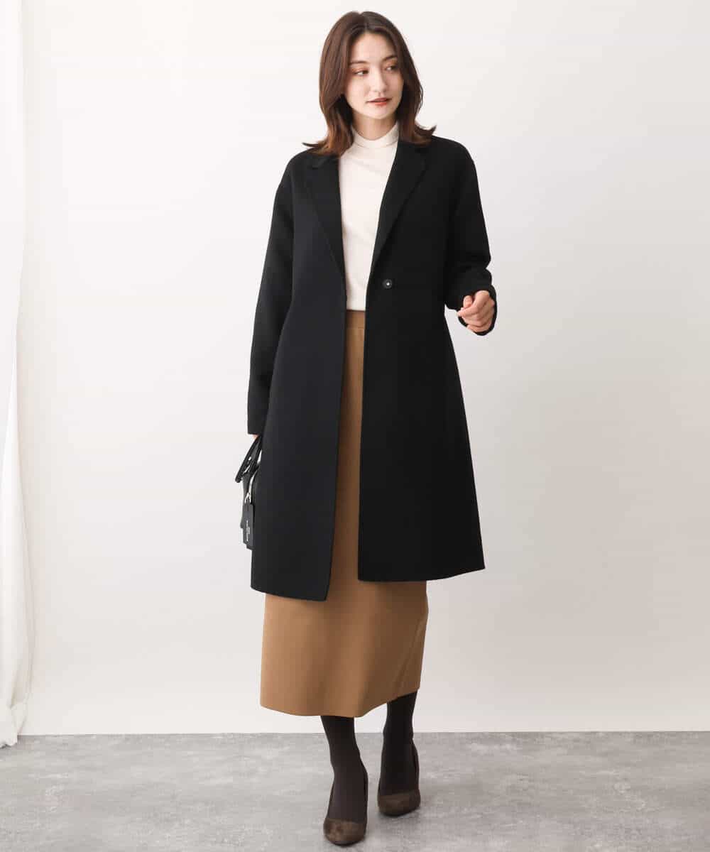 FOUAV42310 MK MICHEL KLEIN(MK ミッシェルクラン) ロング丈スムースリバーチェスターコート ベージュ