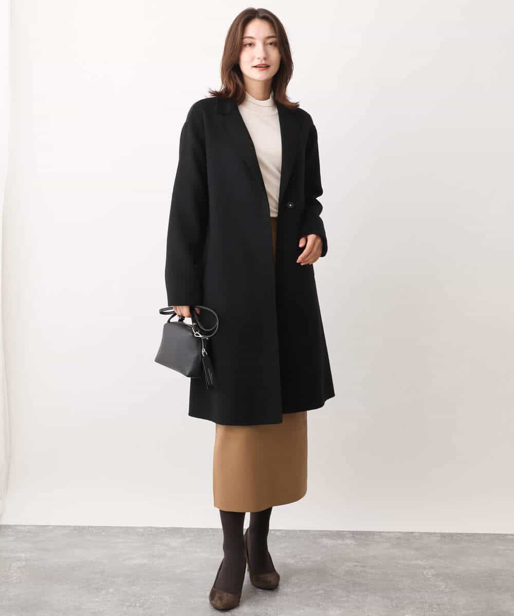 FOUAV42310 MK MICHEL KLEIN(MK ミッシェルクラン) ロング丈スムースリバーチェスターコート ベージュ