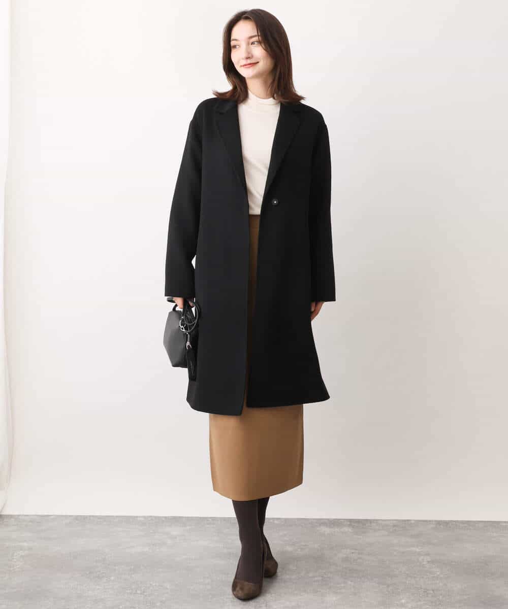FOUAV42310 MK MICHEL KLEIN(MK ミッシェルクラン) ロング丈スムースリバーチェスターコート ベージュ