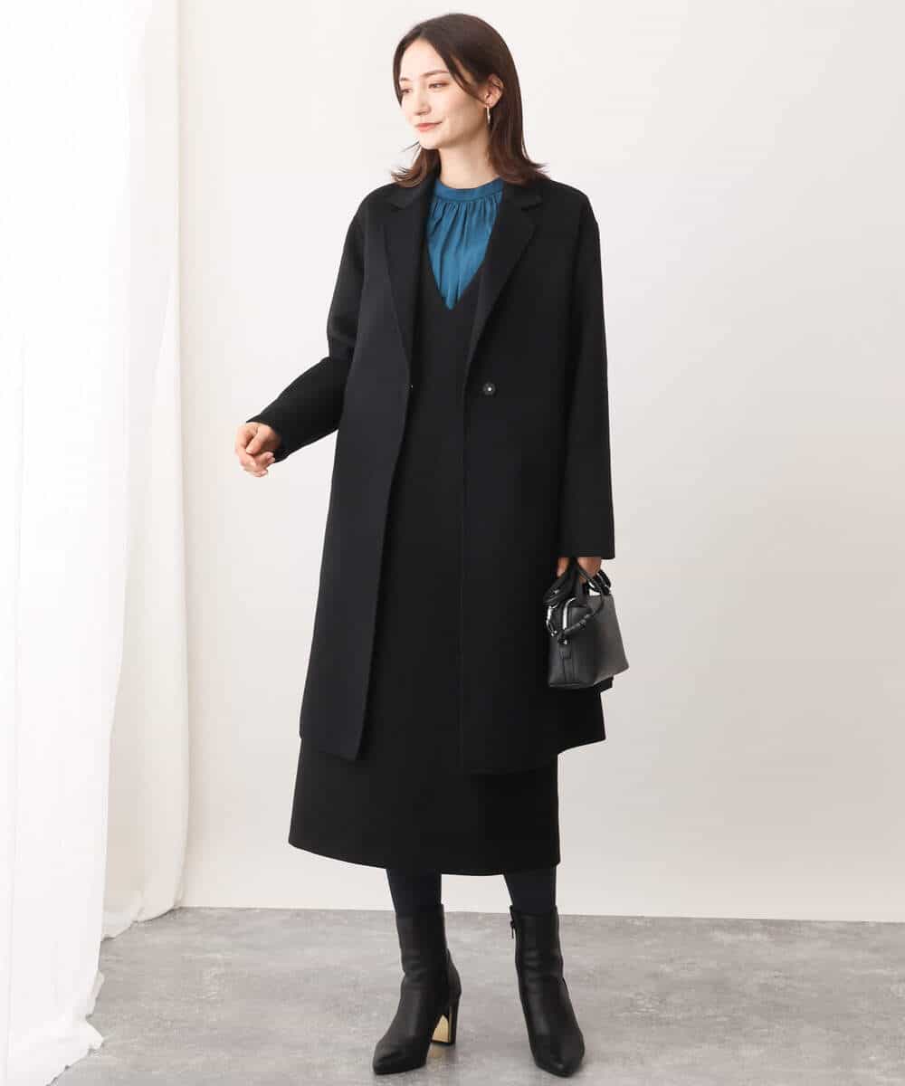 FOUAV42310 MK MICHEL KLEIN(MK ミッシェルクラン) ロング丈スムースリバーチェスターコート ベージュ