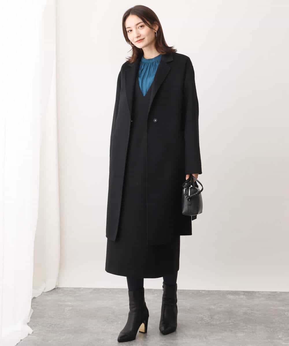 FOUAV42310 MK MICHEL KLEIN(MK ミッシェルクラン) ロング丈スムースリバーチェスターコート ベージュ