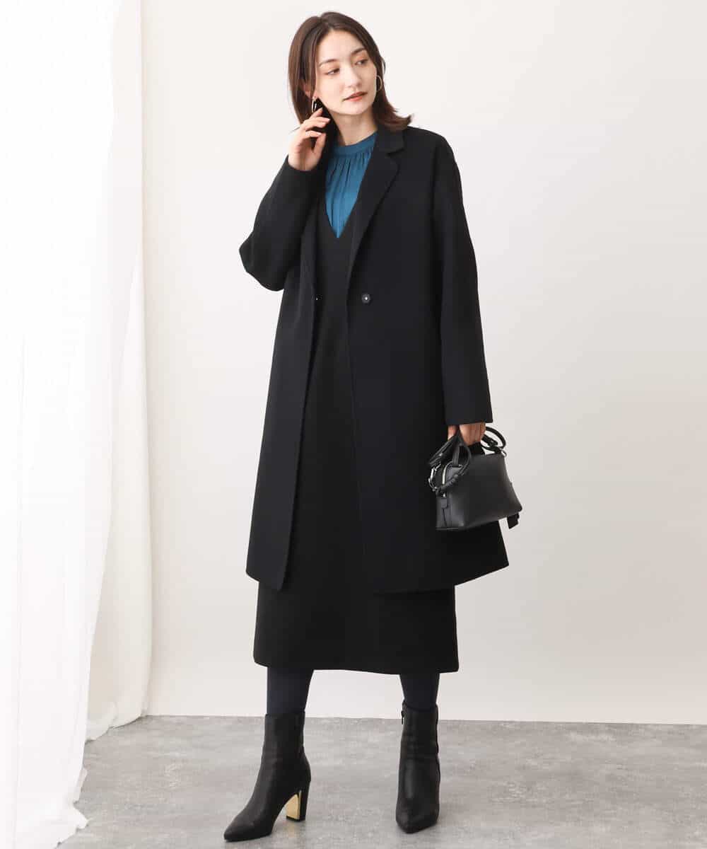 FOUAV42310 MK MICHEL KLEIN(MK ミッシェルクラン) ロング丈スムースリバーチェスターコート ベージュ
