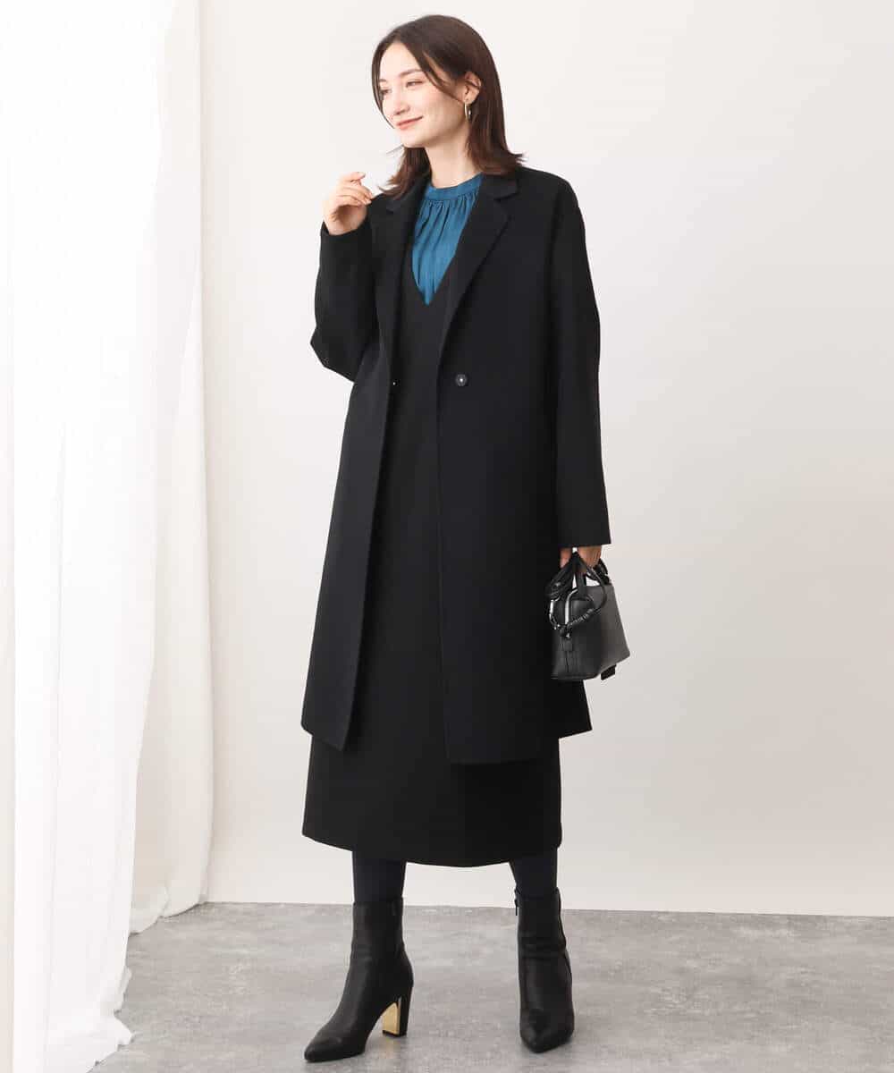 FOUAV42310 MK MICHEL KLEIN(MK ミッシェルクラン) ロング丈スムースリバーチェスターコート ベージュ