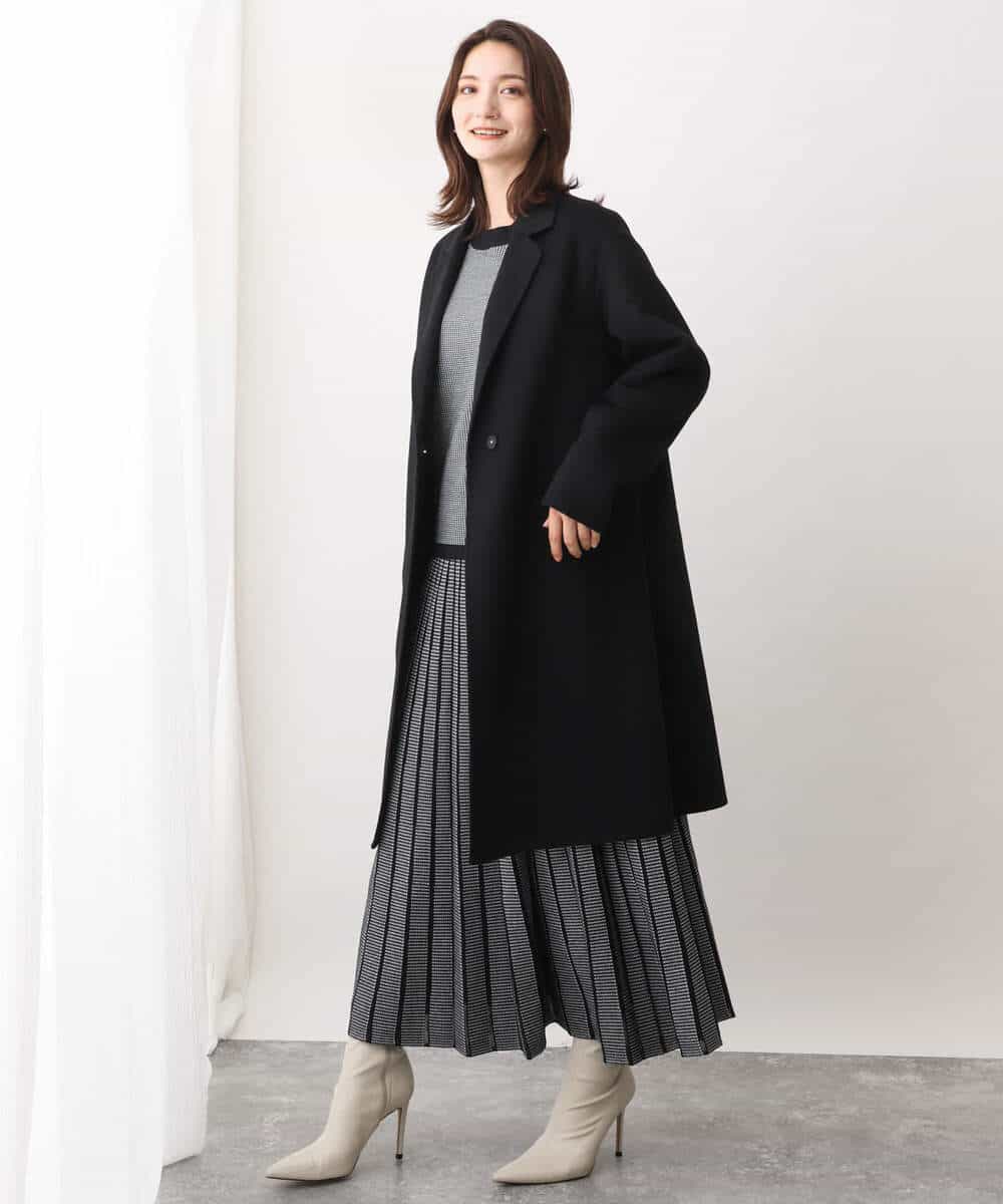 FOUAV42310 MK MICHEL KLEIN(MK ミッシェルクラン) ロング丈スムースリバーチェスターコート ベージュ