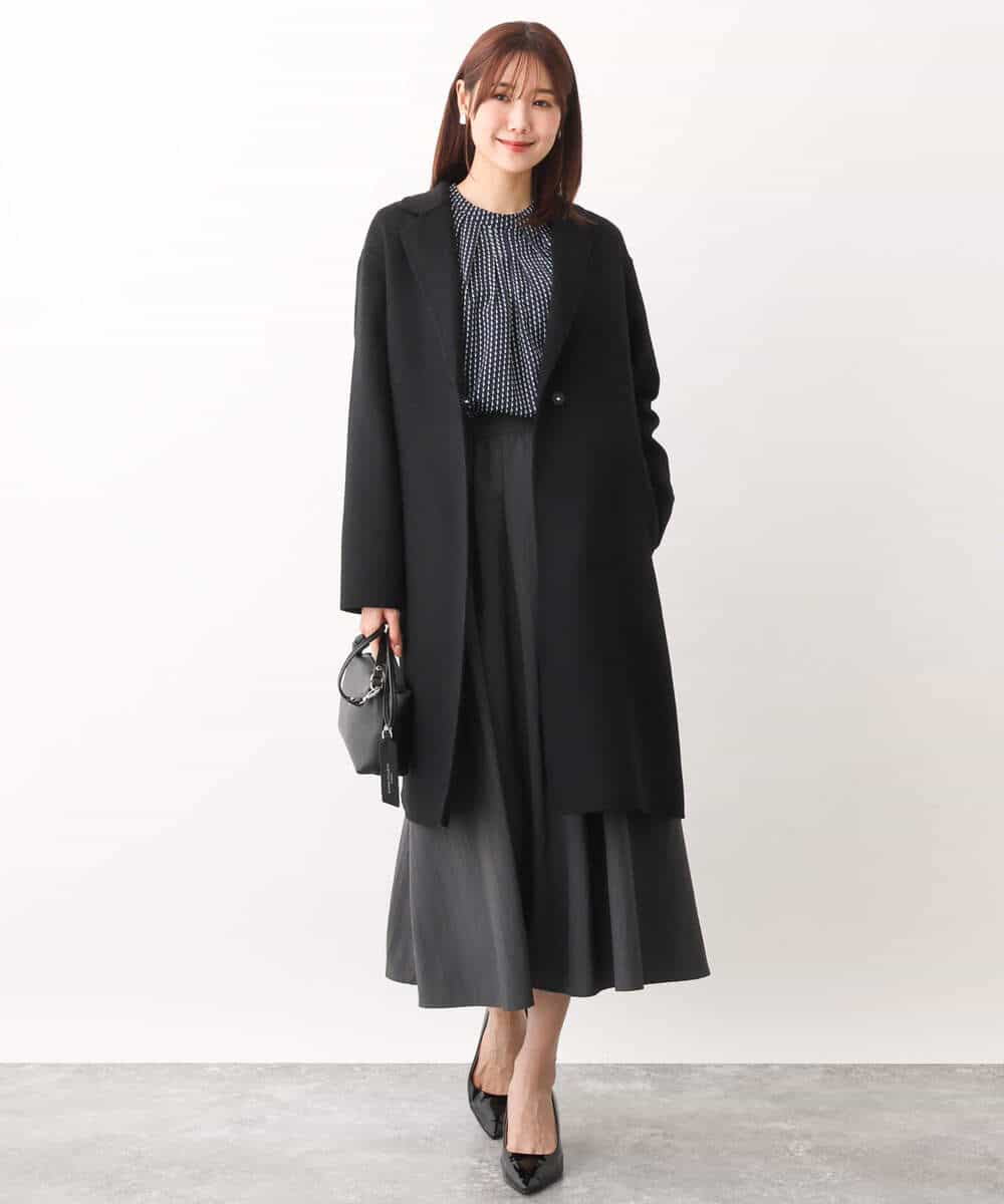 FOUAV42310 MK MICHEL KLEIN(MK ミッシェルクラン) ロング丈スムースリバーチェスターコート ベージュ