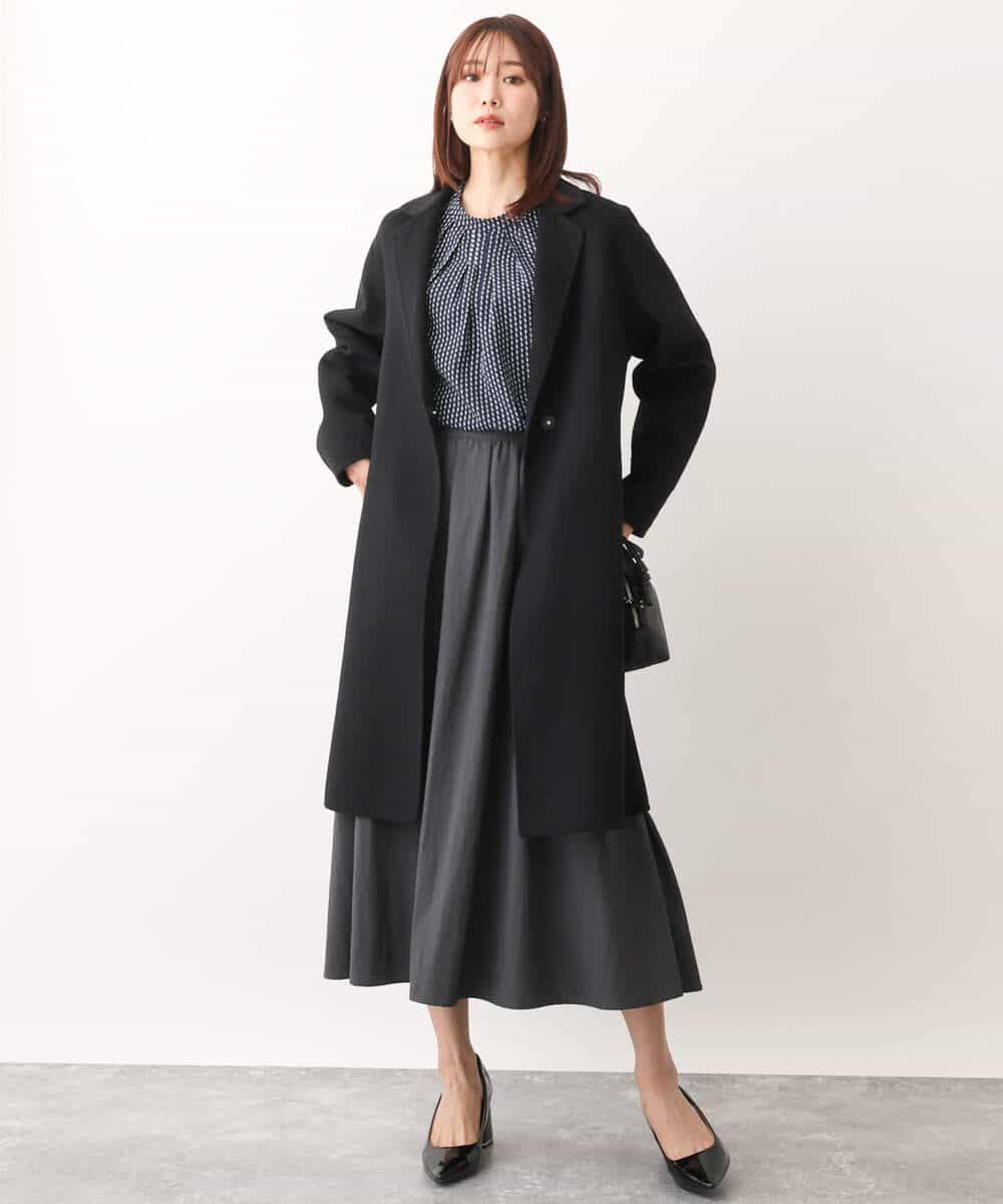 FOUAV42310 MK MICHEL KLEIN(MK ミッシェルクラン) ロング丈スムースリバーチェスターコート ベージュ