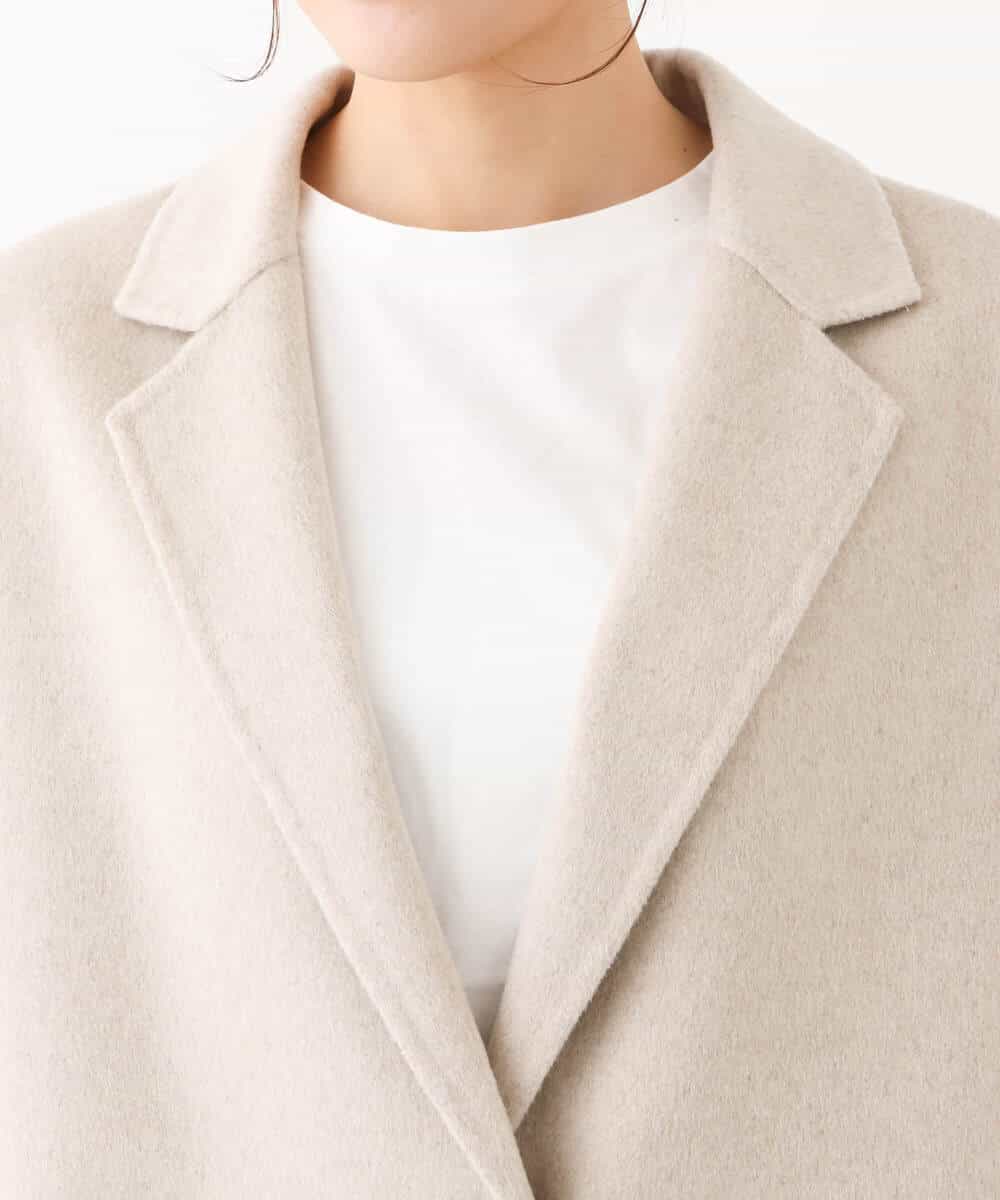 FOUAV42310 MK MICHEL KLEIN(MK ミッシェルクラン) ロング丈スムースリバーチェスターコート ベージュ