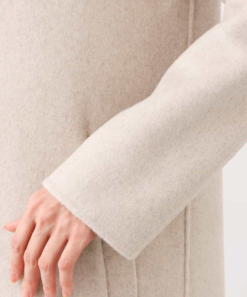FOUAV42310 MK MICHEL KLEIN(MK ミッシェルクラン) ロング丈スムースリバーチェスターコート ベージュ