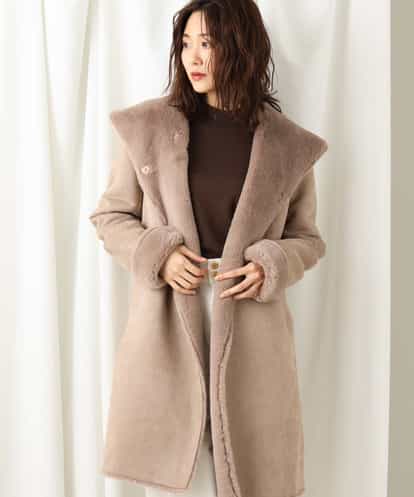 MK MICHEL KLEIN(エムケー ミッシェルクラン) 【InRed12月号掲載】フェイクムートンコート ベージュ 36