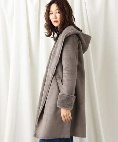 MK MICHEL KLEIN(エムケー ミッシェルクラン) 【InRed12月号掲載】フェイクムートンコート ダークグレー 36