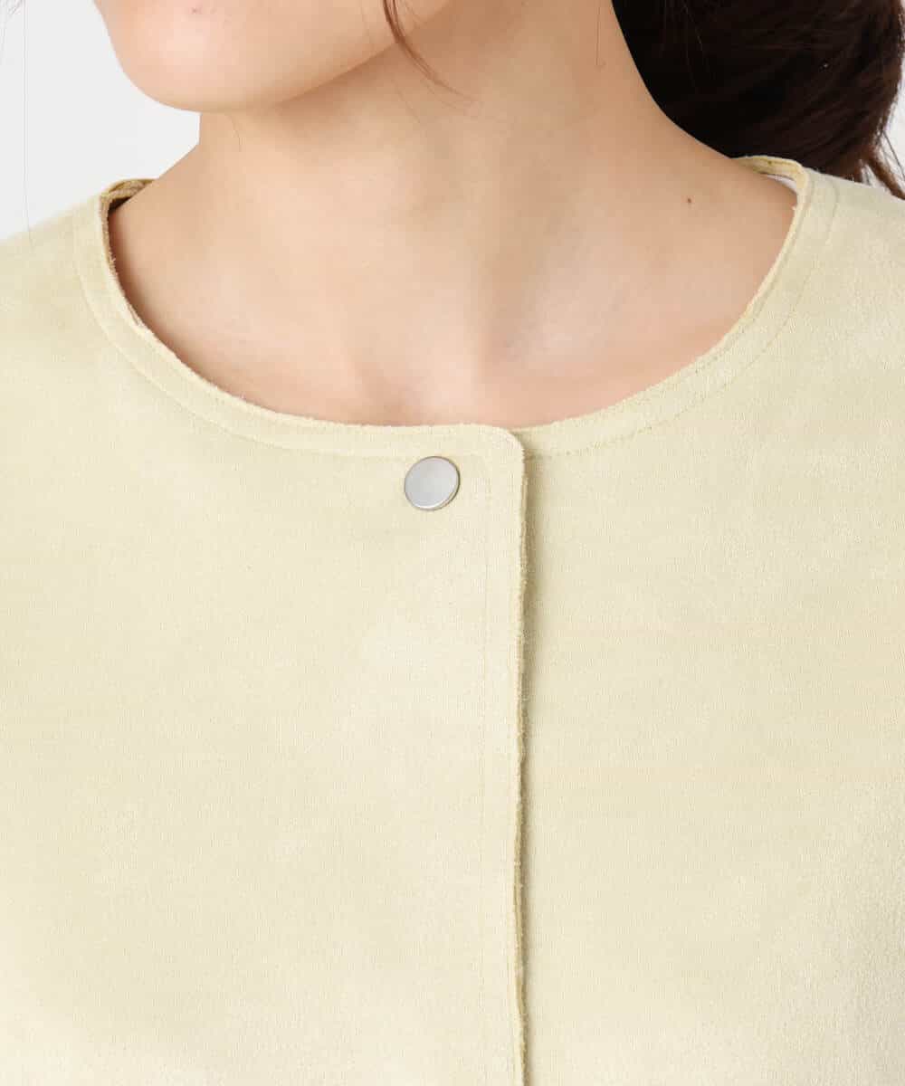 FOVDD32220 MK MICHEL KLEIN(MK ミッシェルクラン) フェイクスウェードノーカラーコート/洗える モカ