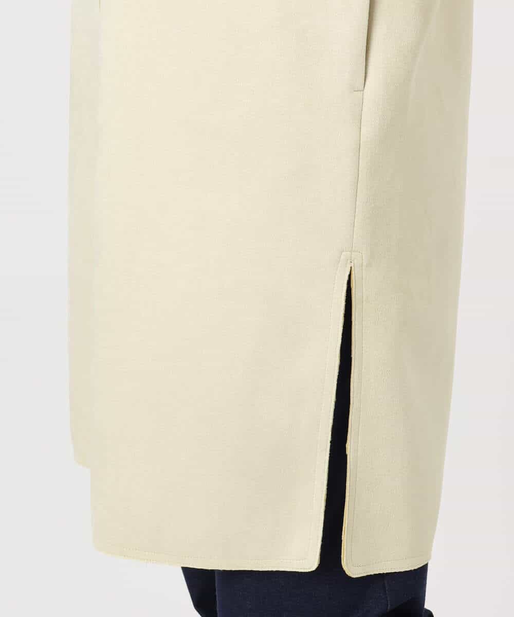 FOVDD32220 MK MICHEL KLEIN(MK ミッシェルクラン) フェイクスウェードノーカラーコート/洗える モカ