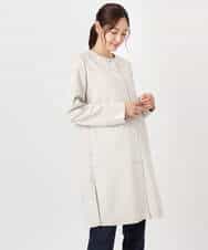 FOVDD32220 MK MICHEL KLEIN(MK ミッシェルクラン) フェイクスウェードノーカラーコート/洗える モカ