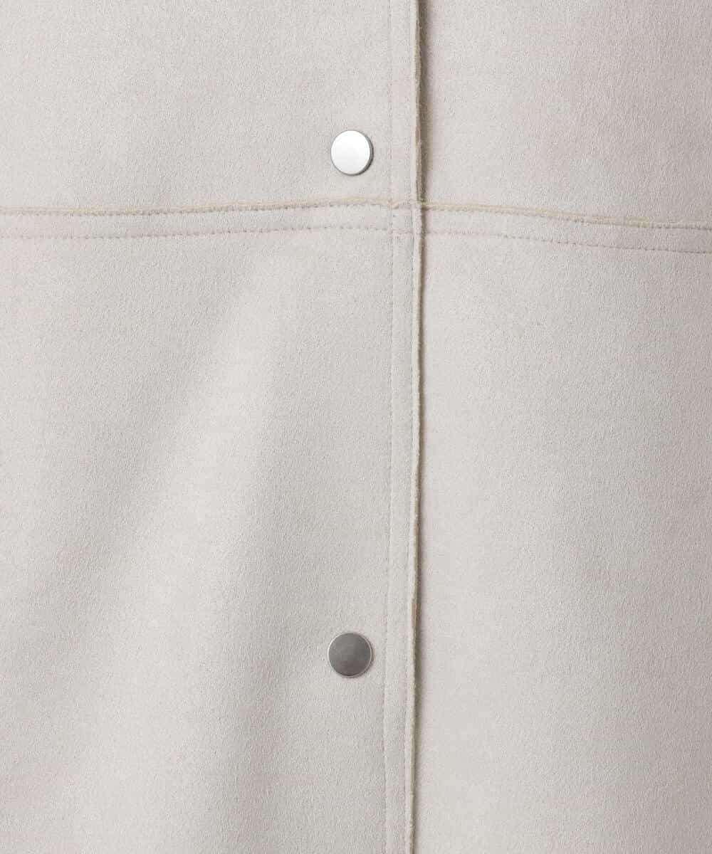 FOVDD32220 MK MICHEL KLEIN(MK ミッシェルクラン) フェイクスウェードノーカラーコート/洗える モカ