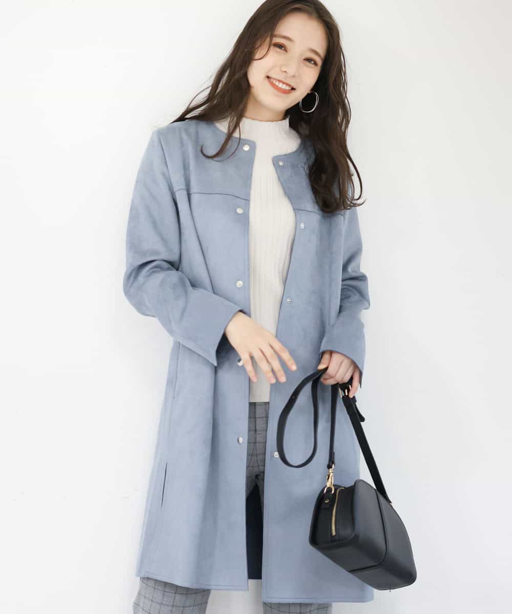 Mk Michel Klein Mk ミッシェルクラン 洗える フェイクスエードノーカラーコート イトキンオンラインストア Mk Michel Klein Mk ミッシェルクラン 洗える フェイクスエードノーカラーコート イトキンオンラインストア