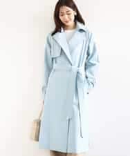 FOVFD10300 MK MICHEL KLEIN(MK ミッシェルクラン) トレンチディティールロングコート/撥水/洗える ライトブルー