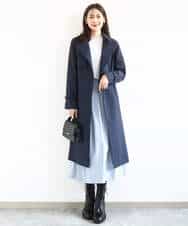 FOVFD10300 MK MICHEL KLEIN(MK ミッシェルクラン) トレンチディティールロングコート/撥水/洗える ライトブルー