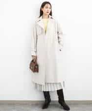 FOVFD10300 MK MICHEL KLEIN(MK ミッシェルクラン) トレンチディティールロングコート/撥水/洗える ライトブルー