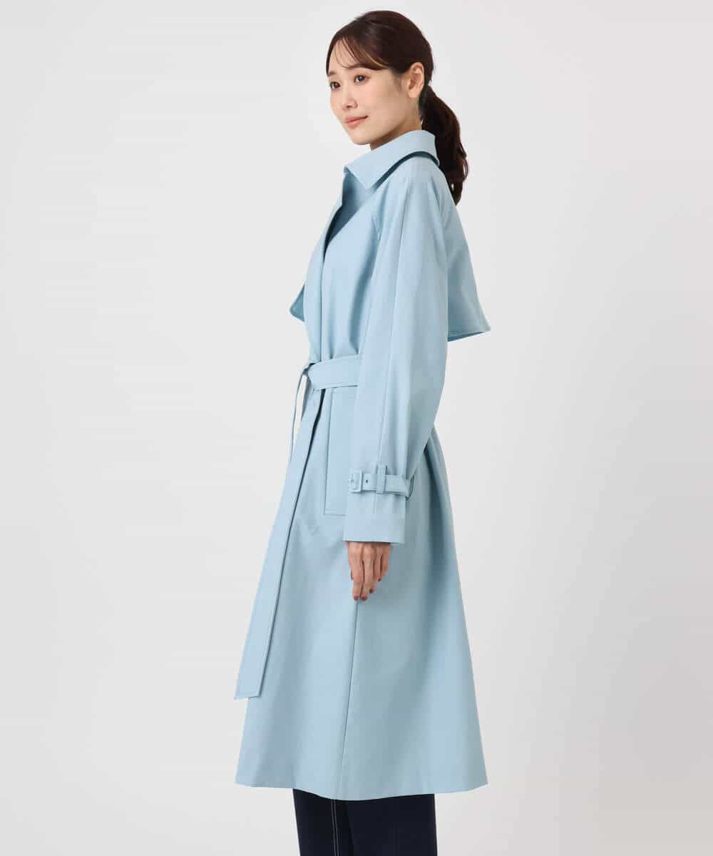 FOVFD10300 MK MICHEL KLEIN(MK ミッシェルクラン) トレンチディティールロングコート/撥水/洗える ライトブルー