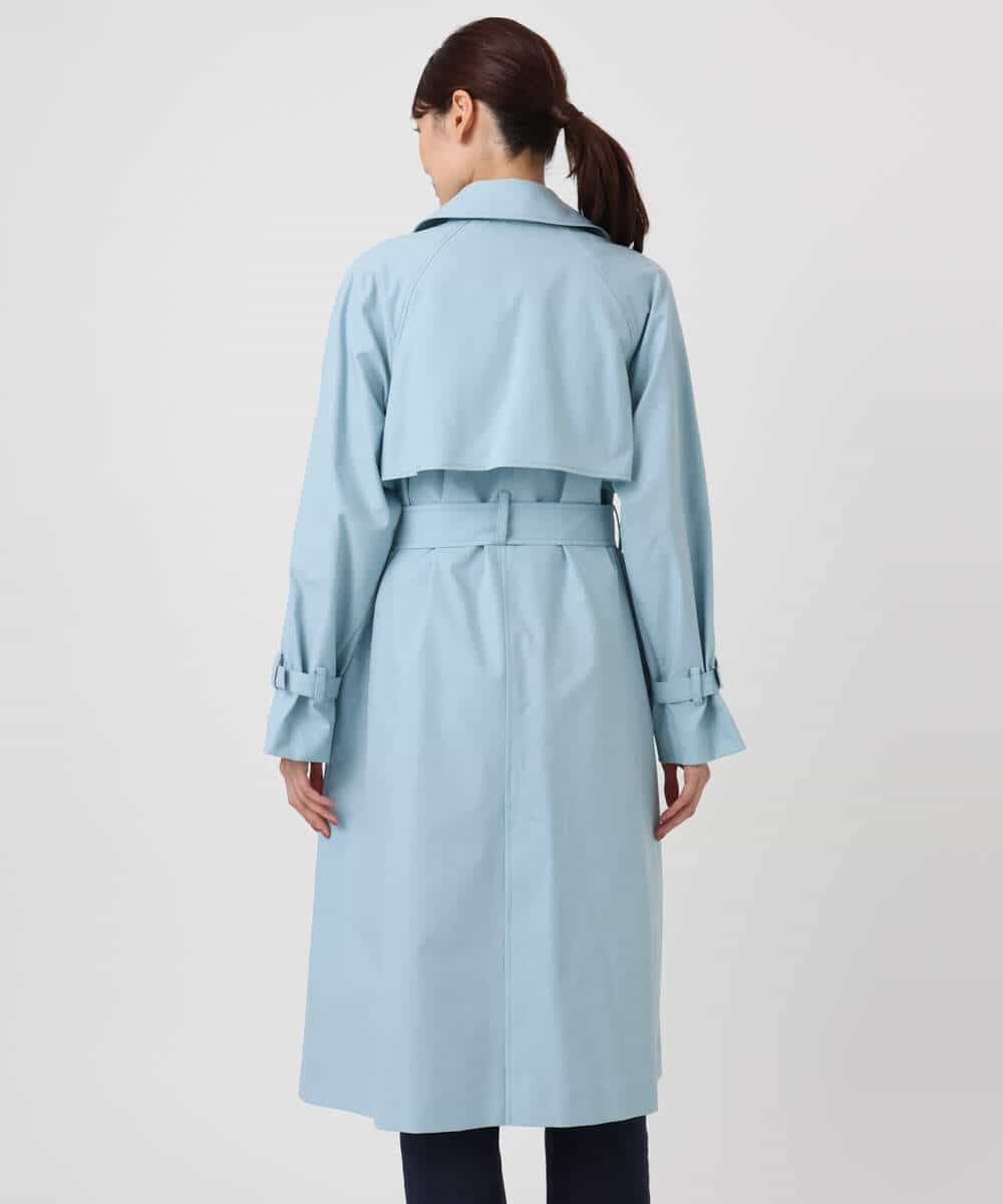 FOVFD10300 MK MICHEL KLEIN(MK ミッシェルクラン) トレンチディティールロングコート/撥水/洗える ライトブルー