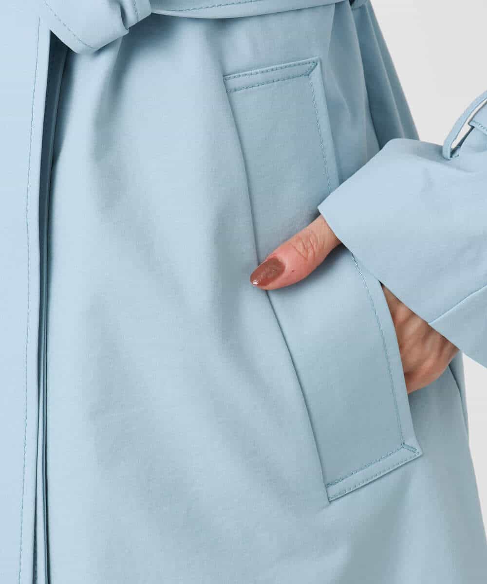 FOVFD10300 MK MICHEL KLEIN(MK ミッシェルクラン) トレンチディティールロングコート/撥水/洗える ライトブルー