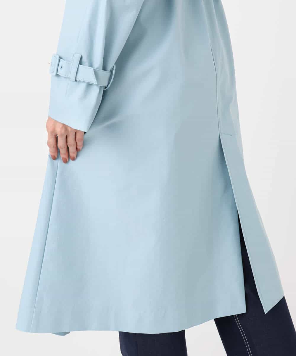 FOVFD10300 MK MICHEL KLEIN(MK ミッシェルクラン) トレンチディティールロングコート/撥水/洗える ライトブルー