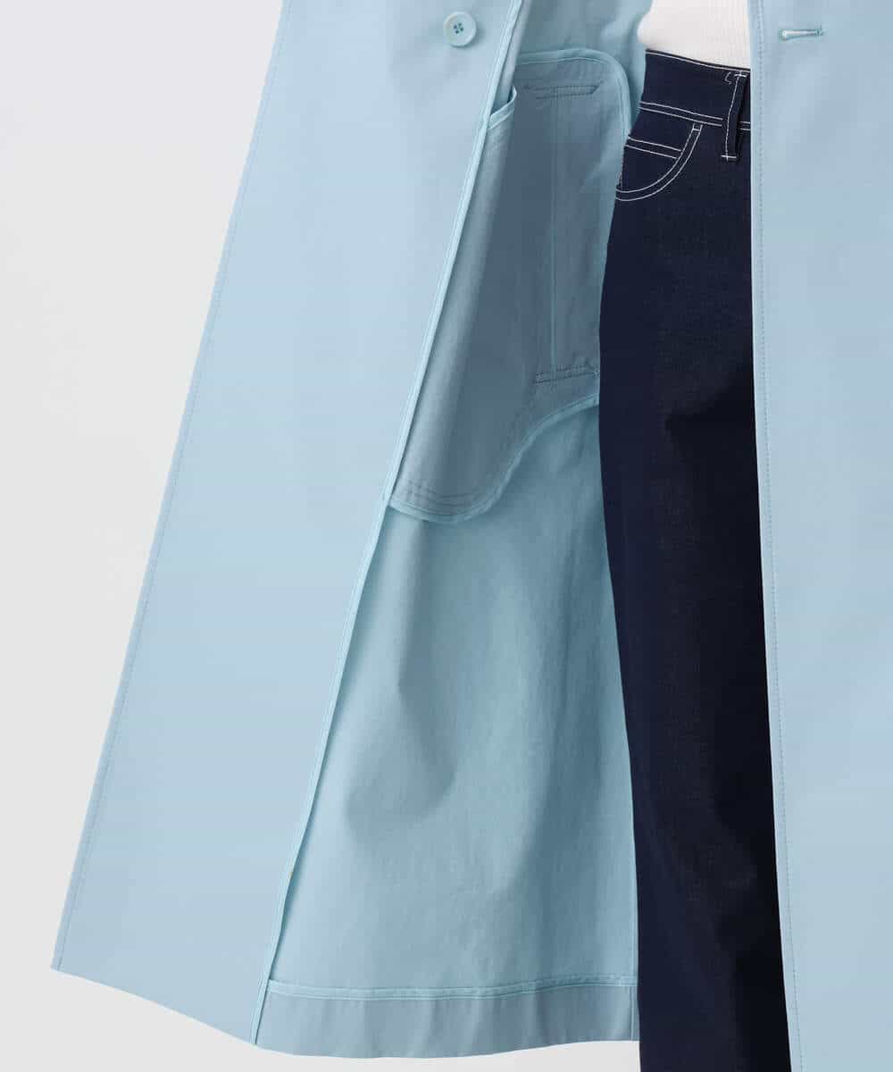 FOVFD10300 MK MICHEL KLEIN(MK ミッシェルクラン) トレンチディティールロングコート/撥水/洗える ライトブルー