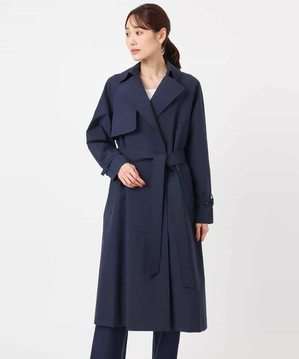 FOVFD10300 MK MICHEL KLEIN(MK ミッシェルクラン) トレンチディティールロングコート/撥水/洗える ライトブルー